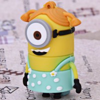 8GB Portable Carácter único del diseño del villano favorito de dibujos animados Stuart Estilo de memoria flash USB - amarillo con azul claro